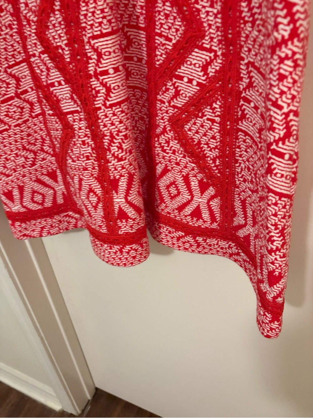 Maeve Red and White Patterned Sleeveless Midi Dress size medium - Picture 8 of 9